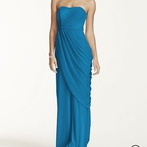 David’s Bridal Size 4 Sea Blue Dress